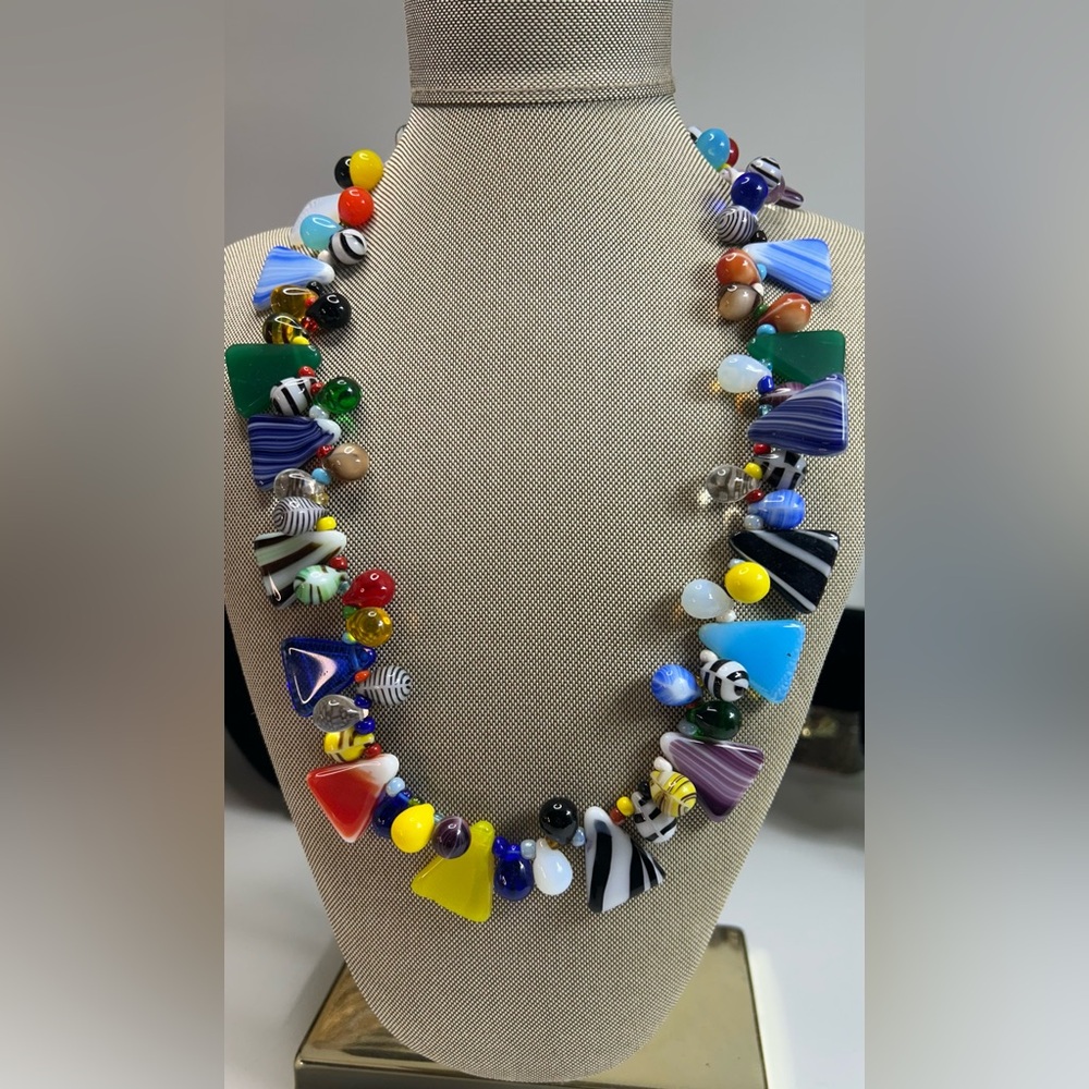 Wedding Necklace Glass Beads Mali Vintage Old Jewelry African Art Tribal Ethnic